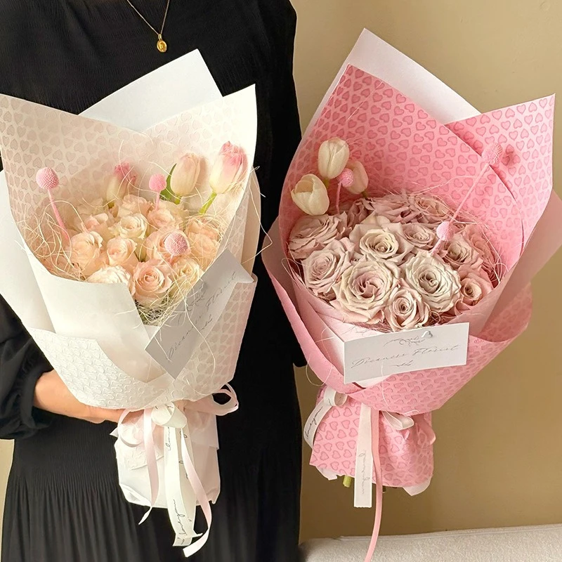 Valentine Heart-shaped Wrapping Papers 3d Embossed Heart Craft Paper Diy Flower Arrangement Gift Wrap Party Decoration Paper