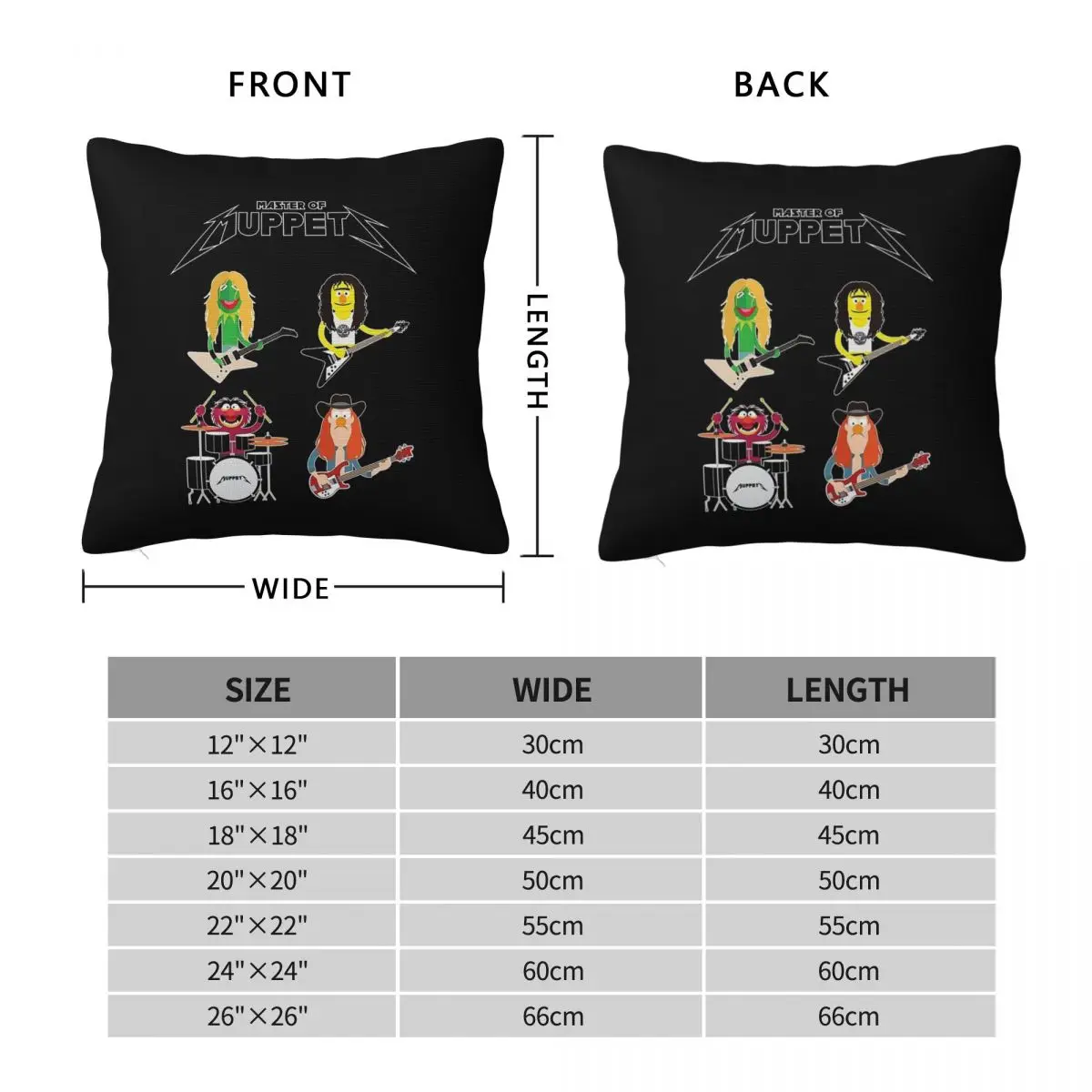 Master Of Puppets Album Square Pillowcase Polyester Linen Velvet Printed Zip Decorative Pillow Case Room Cushion Cover 18