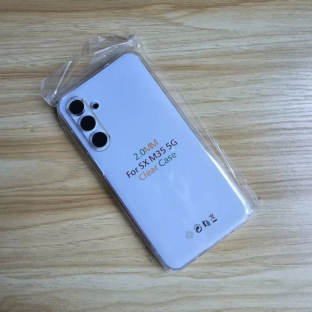 2,0 mm klare Hülle für Samsung Galaxy M35 5G, weiche TPU-Hülle für Samsung M35 5G, transparente Handyhülle