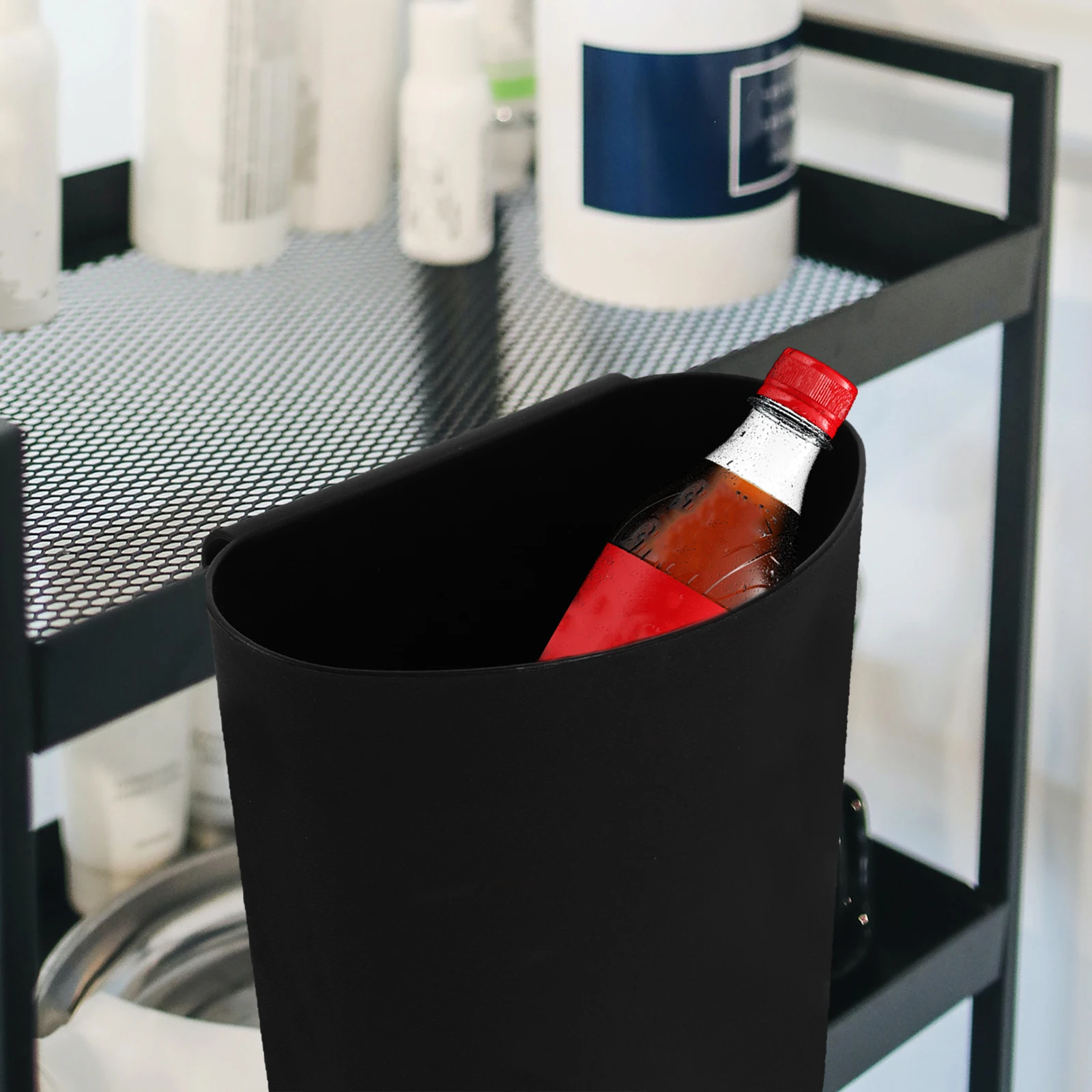 

6 Pcs Tool Storage Basket Hanging Cup Holder for Rolling Cart Bin Cups Utility Black Small Rack Organizer Accessories