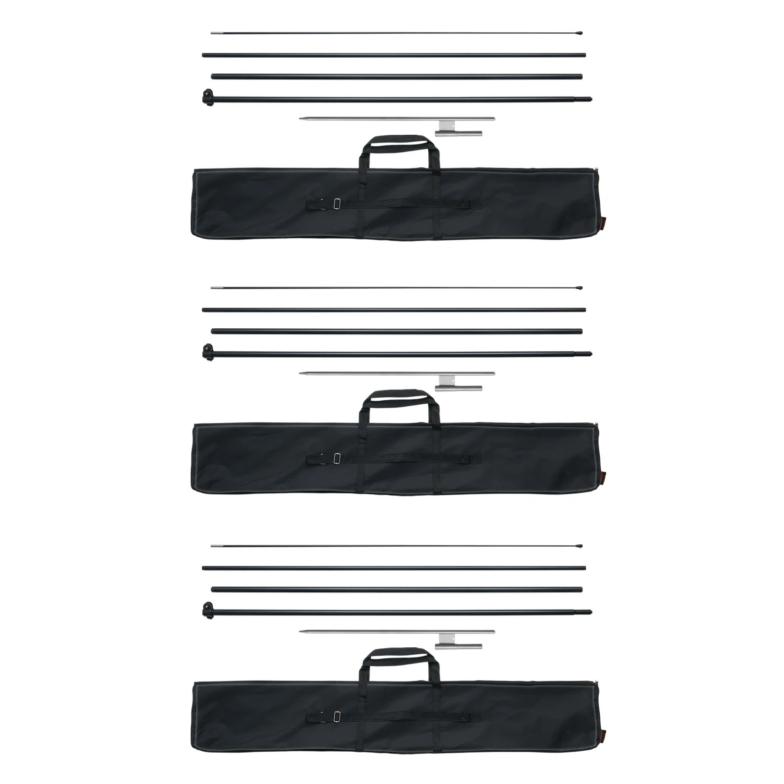 VEVOR Feather Flag Pole Kit 3Packs Swooper Flag 16.3ft Sign Flag Poles for Business Advertising Flags Outdoor with Ground Stakes