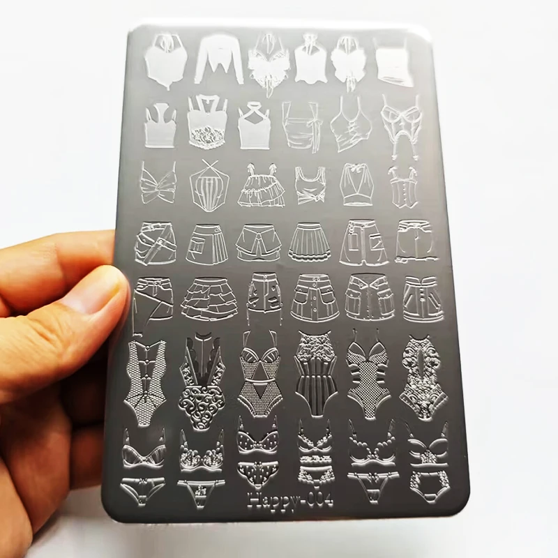 Cartoon Bear Nail Stamping Plates Spring Flower Animal Bikini Nail Stamper Sunflower Nail Art Stencils Print Nail Stencils Steel