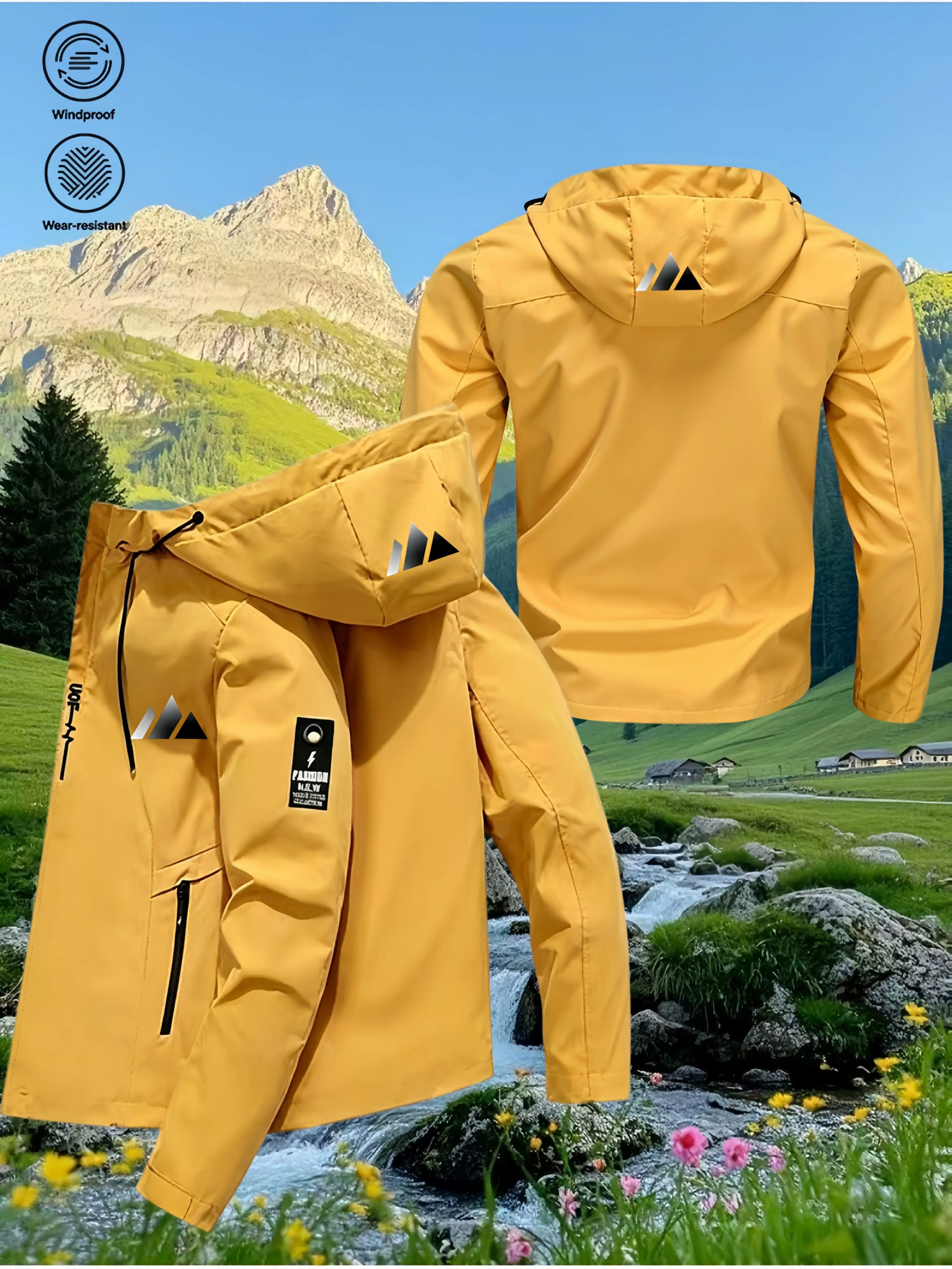 Men's Hooded Jacket, Essential for Rainy Days, Loose and Comfortable,  Suitable for Men's Outdoor Travel Winter Clothing