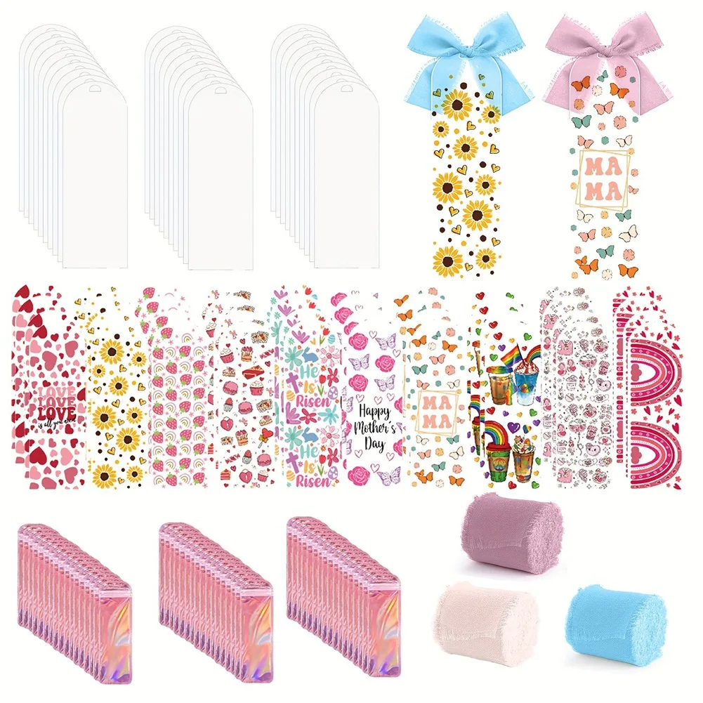 A013 Acrylic Bookmark Blanks Clear Acrylic Book Marks Bookmark Making Kit for Reading Lovers DIY Crafts Graduation Gifts