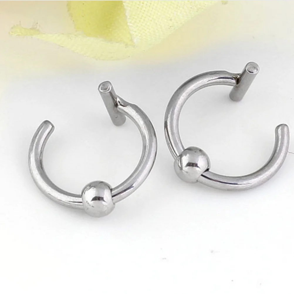 4 Uds. Anillo de nariz de acero inoxidable en forma de C, joyería de nariz falsa sin perforación para mujeres y hombres, ropa diaria hipoalergénica suave y elegante