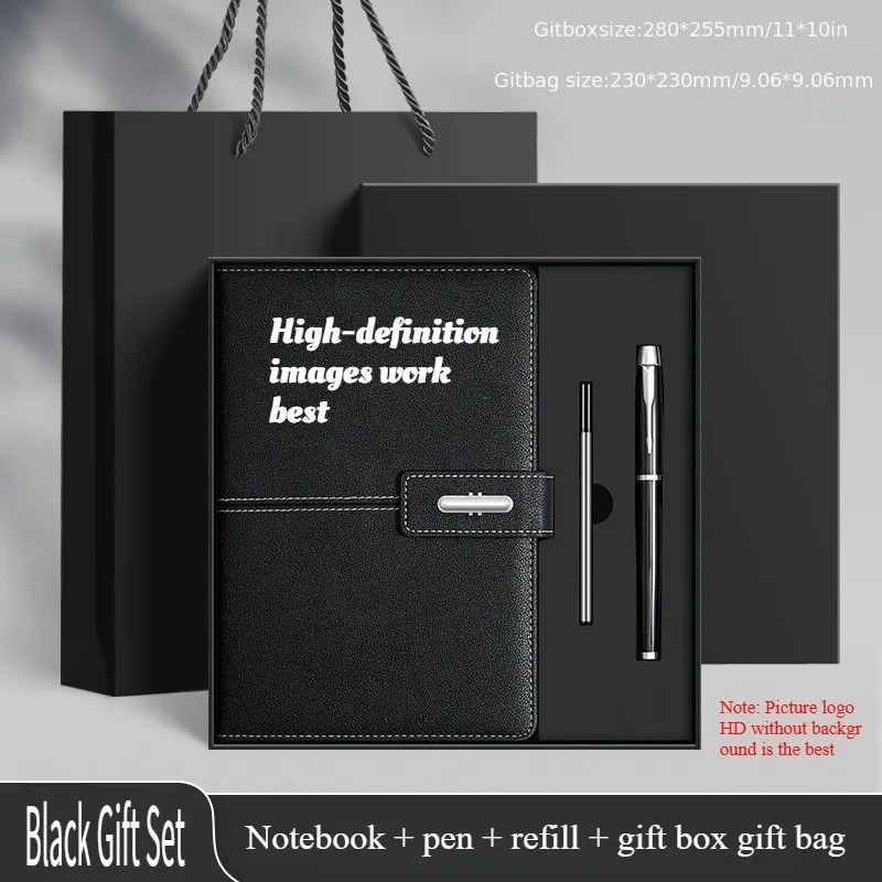 Custom Logo A5 Notebook Pen Gift Set Business Stationery Journal Planner Corporate Birthday Gifts With Box