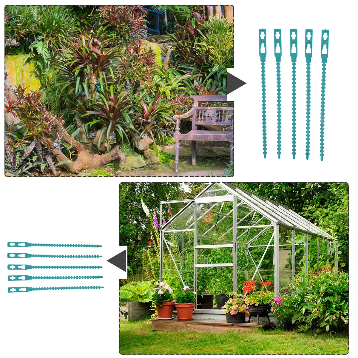 

4 Set Garden Tying Cable Straps Wire Ties Support Plant Adjustable Flexible Climbing Vine