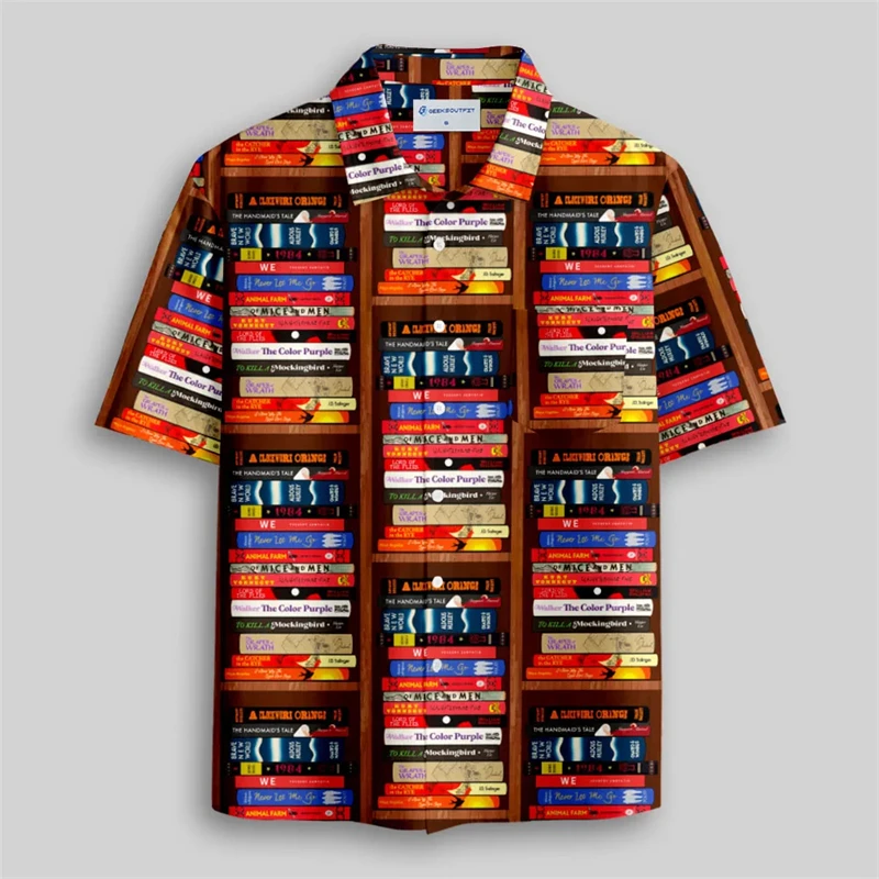 Vintage Tape Pattern Age Feeling Herrenhemd Buntes Design Game Player Kurzarm Freizeithemden Sommer Täglich OOTD T-Shirt