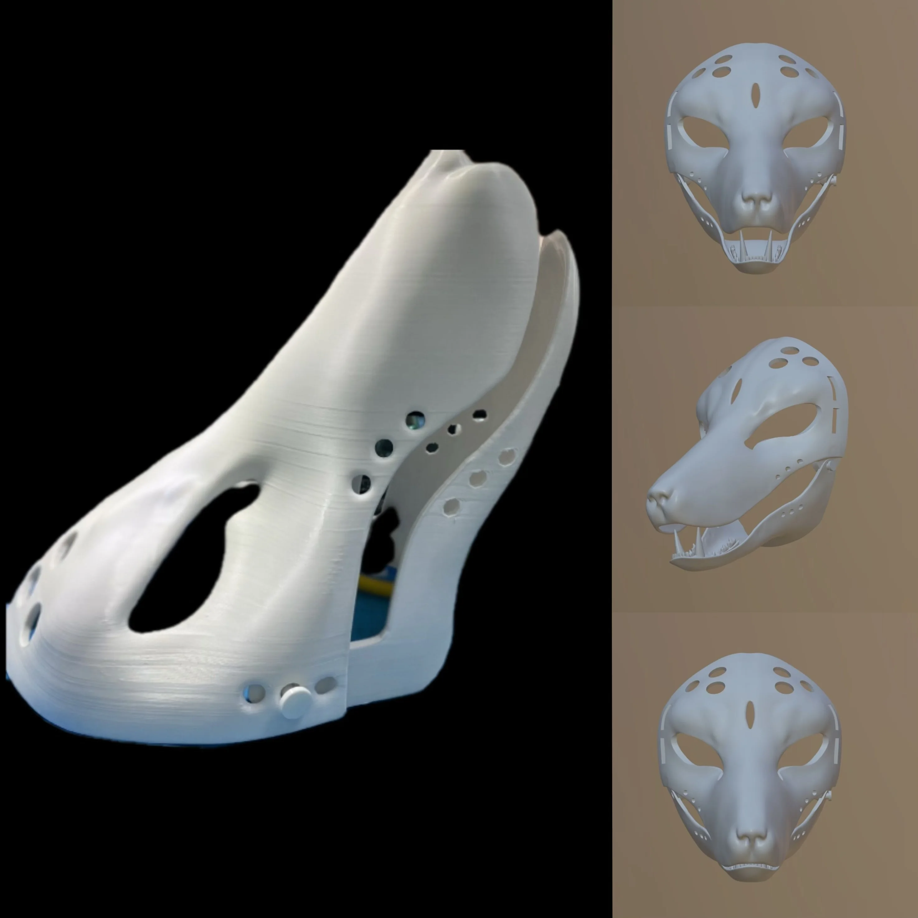 

Kigurumi Base Mask Long Snout Foxs Fursuit Kig Beast Suit 3D Printed Skull Costume DIY Accessories Cosplay Mask for Kemono