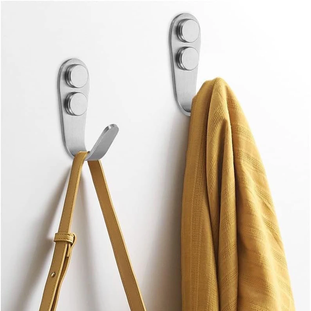 Ganchos de montaje en pared, paquete de 5 ganchos de entrada individuales, ganchos resistentes de acero inoxidable, ganchos de Metal para colgar ropa, chaquetas y batas