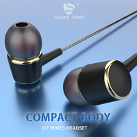 SOMIC TONE 3.5mm Jack In-ear Wired Earphones Stereo Mobile Headset with Mic Earbuds Dynamic Driver Headphone for Computer Phones
