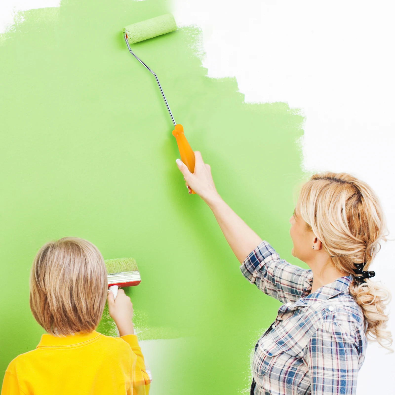 

Paint Roller Brush 10pcs Wall Painting Tools with 360 Degree Spin Handle DIY Home Improvement Kit Random Color