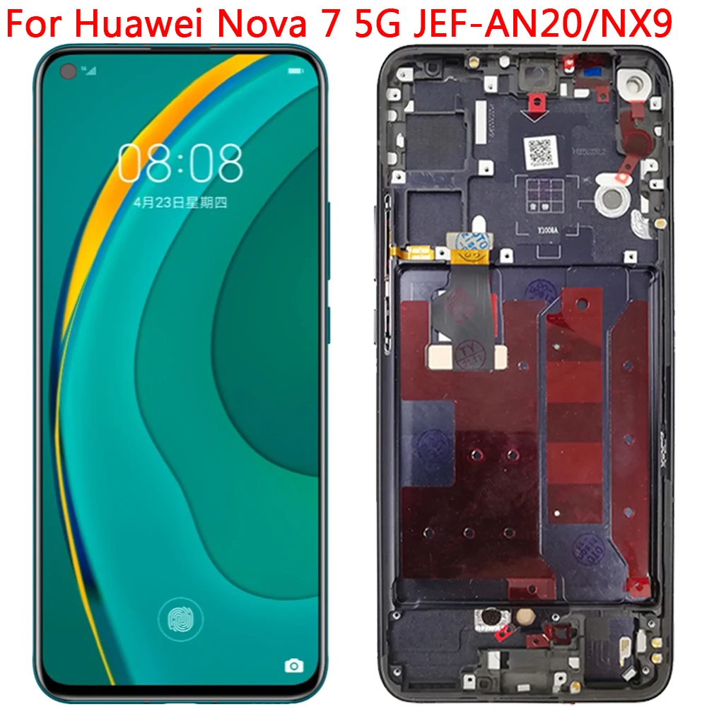 Original For Huawei Nova 7 5G LCD Display Touch Screen With Frame 6.53\