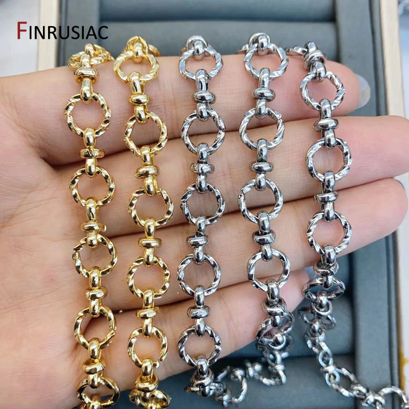 14K Gold Plated Alloy Metal Thick Cable Chain For DIY Jewelry Materials Handmade Necklace Bracelet Making Supplies