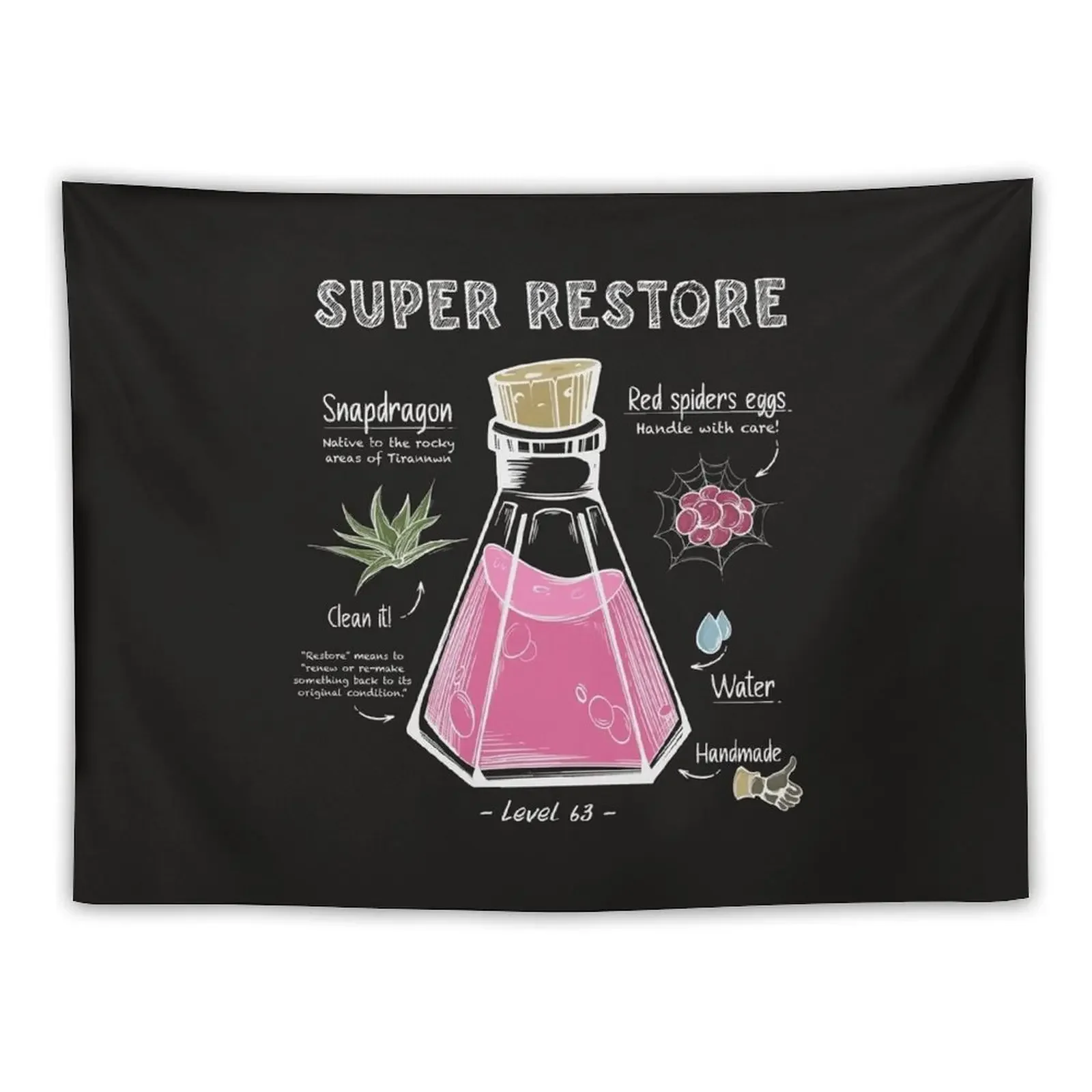 Super Restore Potion Recipe Tapestry Aesthetic Room Decor Funny Tapestry