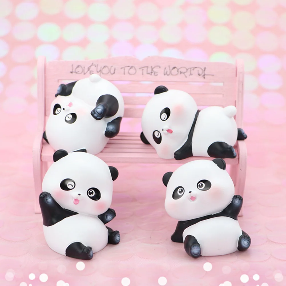

1Set Panda Cake Decor Black White Simple Design for Birthday Photo Props Car Ornament Desk Decoration Cake Decor