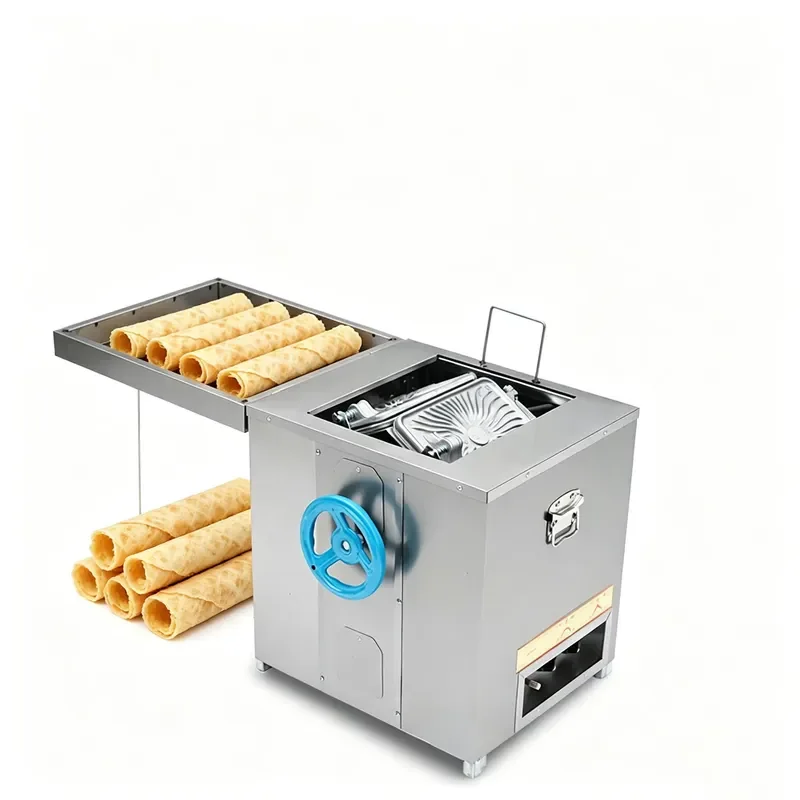 compact and practical gas egg roll machine, space saving, suitable for small business production areas