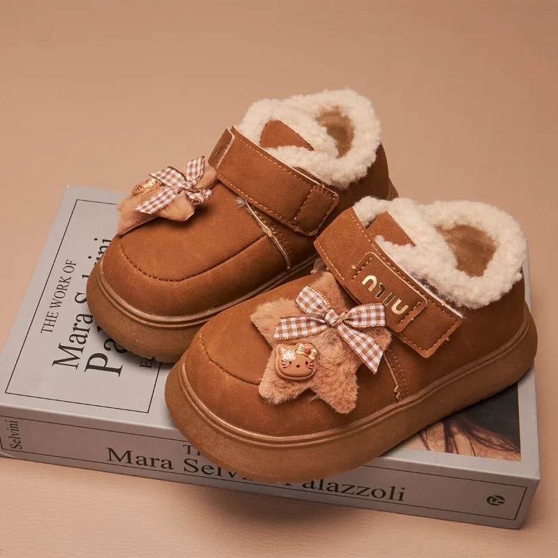 

Kawaii Hello Kitty Sanrio Student Cute Cartoon Comfortable Warm Boots Children Fleece Anti Slip Thick Soled Shoes Gift for