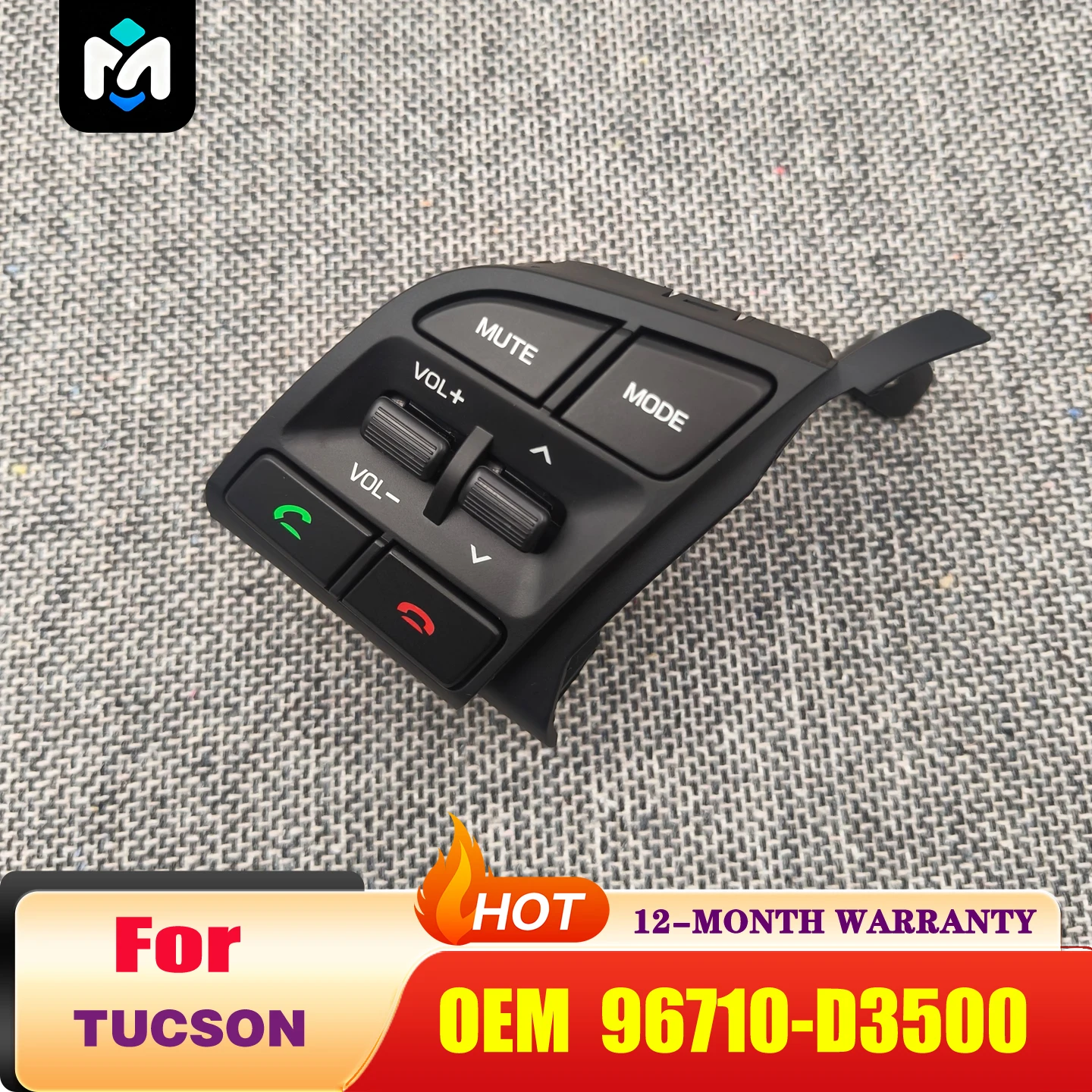 For Hyu-ndai Tucson 2015-2019 Steering Wheel Remote Control Switch Volume Adjust Bluetooth Music Button 96710-D3500