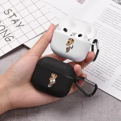 Cute Little Brown Bear Air Pods Case Cover For Earphone For Airpods12 Airpods3 For Airpods Pro2 Case Gift for Children Girls Men