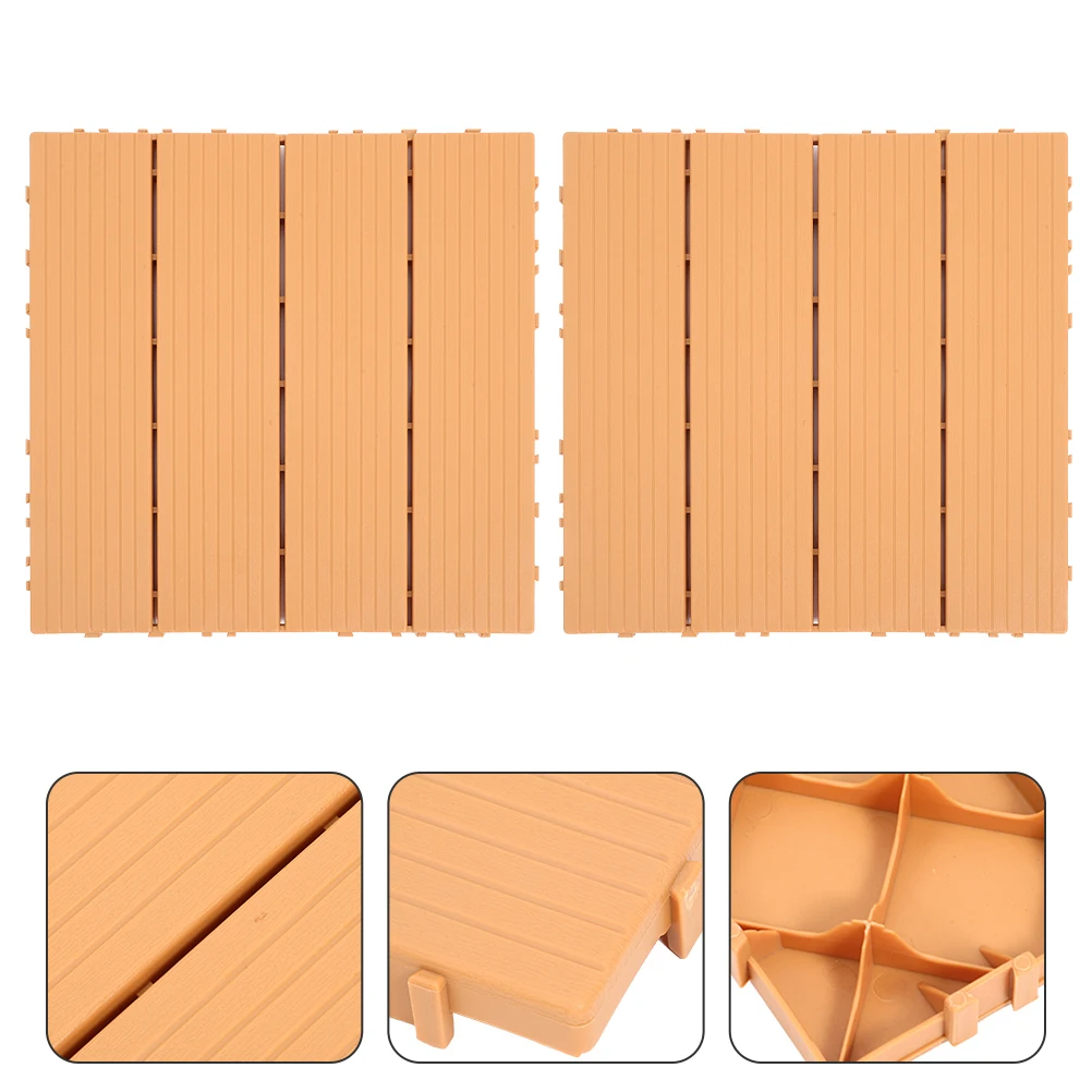 

4Pcs Interlocking Deck Tiles Plastic Outdoor Flooring Durable Patio Garden Balcony Floor Slabs Decorative Deck Tiles