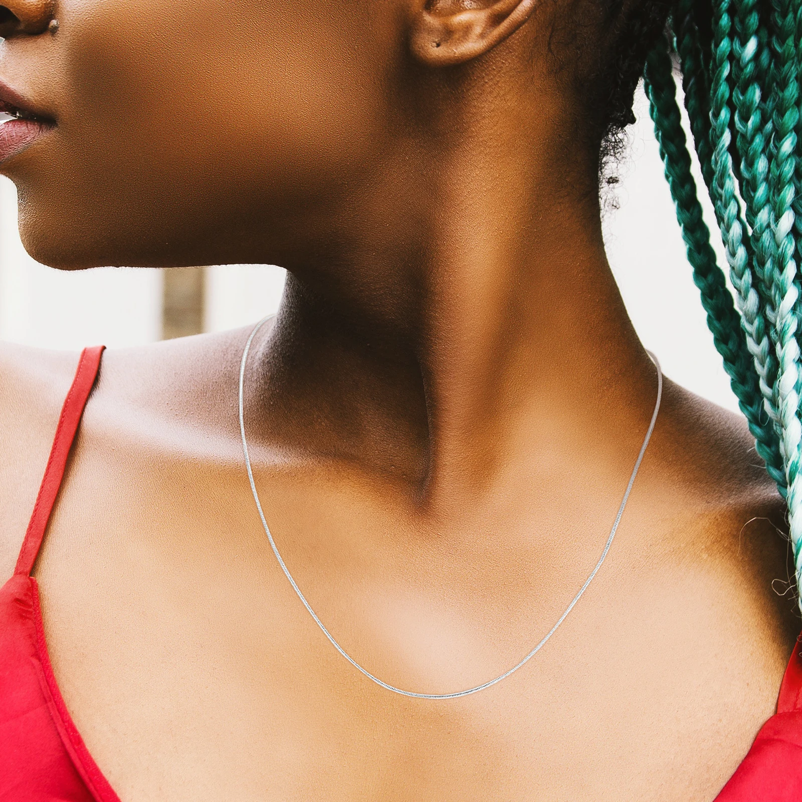 

Silver Plated Snake Chain Necklaces Choker Fashion for Women European and American