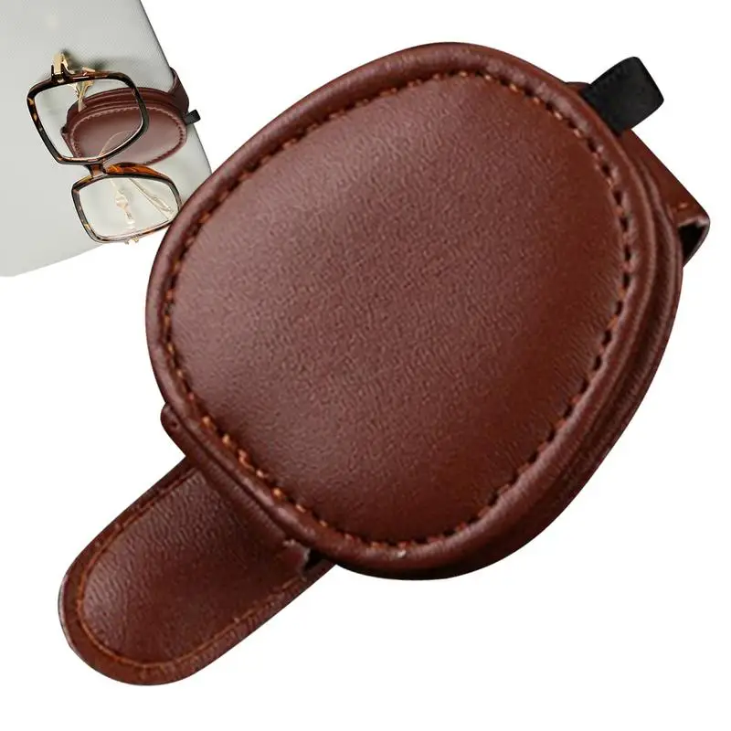 

Sunglass Holder For Car Visor Clip Multifunctional Sunglasses Holder Sunglasses Holders For Car Visor Magnetic Leather Glasses E