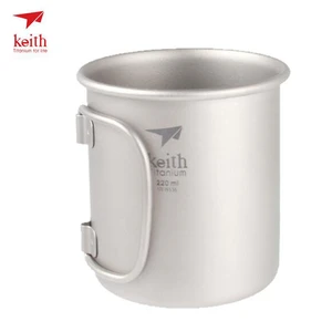 Keith Titaniumbecher mit Klappgriff, Titanium-Wasserbechern, einzelner Wandbecher, Camping-Wanderbecher im Freien, 220 ml-900 ml 6 Hauptverkäufe 900 ml Titan - №6