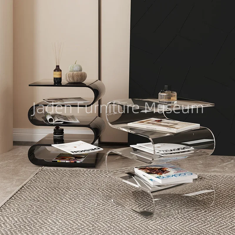 American Style Cream Minimalist Corner Table Nightstand Living Room Magazine Rack Side Table Living Room Balcony Table