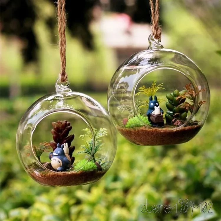 8pc DIA 6/8/10CM hanging round glass air plant terrariums bubble crystal balls flower globe vase for wedding ceiling decorations