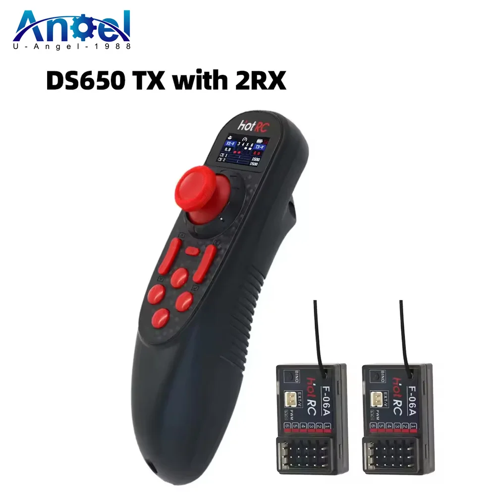 

НОВЫЙ HOTRC DS-650 6CH 2,4G радиосистема передатчик цветной экран пульт дистанционного управления F-06A приемник для модели RC лодки DS600 обновление