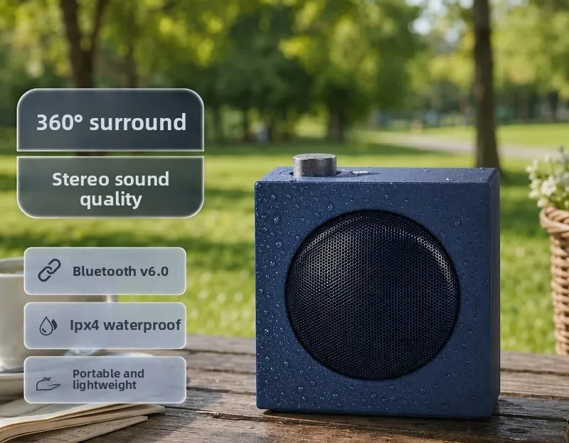 For New Portable Bluetooth Speaker Outdoor Waterproof Wireless High Sound Quality Plug in Card Radio Desktop Mini Steel