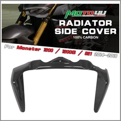 MOTO4U For Ducati Monster 1200 / 1200S / 821 2014-2018 Real Carbon Fiber Radiator Side Cover Motorcycle modification