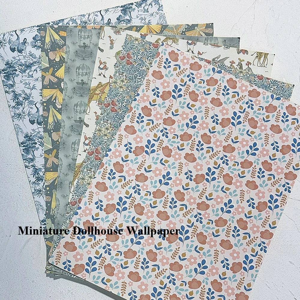 

Doll House Colorful Wallpaper Background Board Sticker Photo Scenery Wallpaper New Diy Miniature Dollhouse Wallpaper Accessories