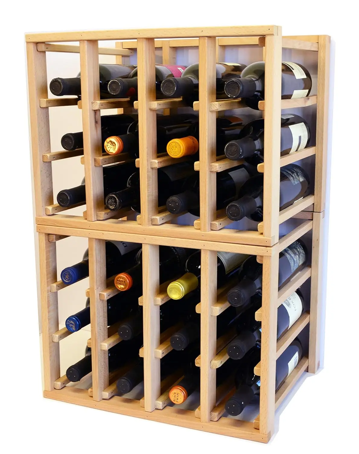 24 Bottle Modular Stackable Wine Rack Stack As Many Sets Together (1 Set = 24 Bottle Capacity), Customized