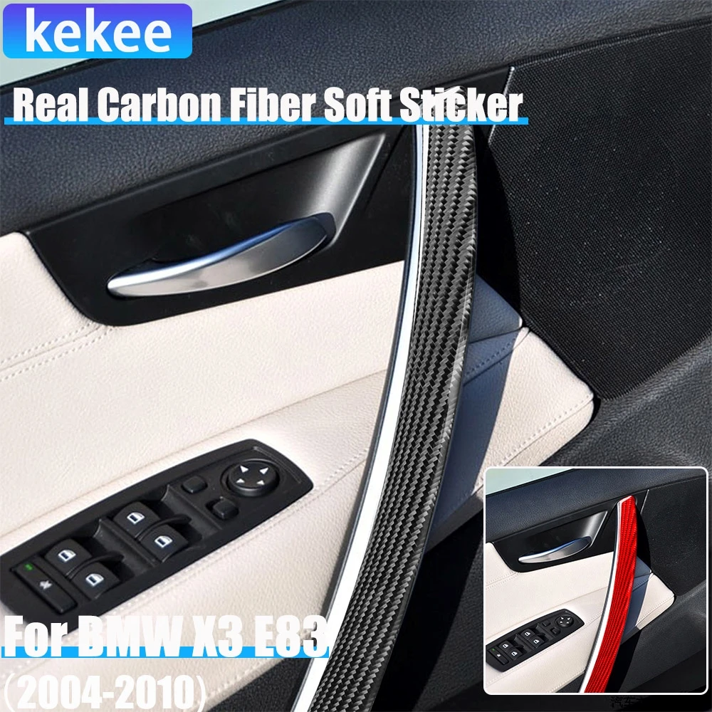 

Настоящие автомобильные аксессуары из углеродного волокна, накладка на панель дверного съемника, мягкая наклейка для BMW X3 E83 2004 2005 2006 2007 2008 2009 2010