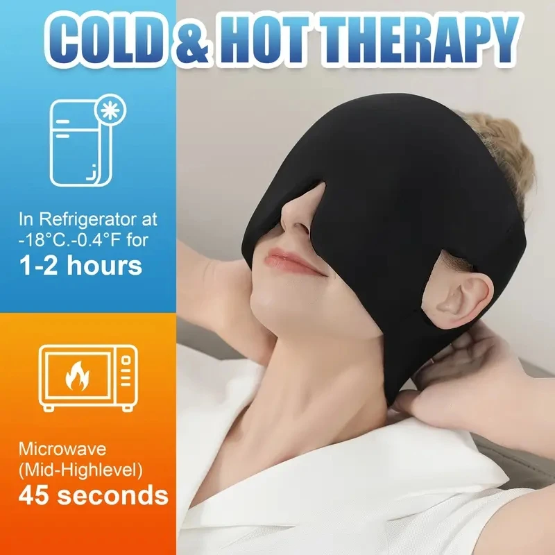 1pc Ear-Exposed Headache Migraine Cap, Ice Cooling Cap, Hot Cold Gel Ice Pack, Gel Ice Hat