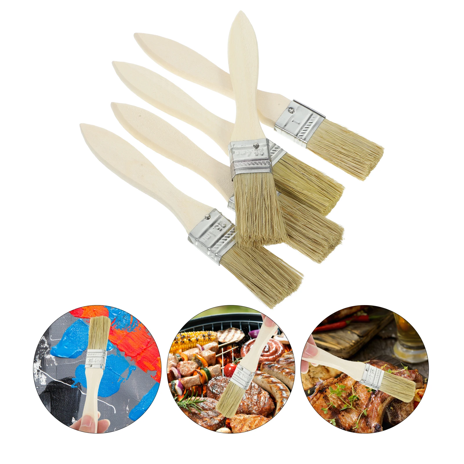 

36pcs Cleaning Diy Varnishes Wooden Handle Industrial Basting Paint Brush For Bbq Baking Wall Painting Watercolor Artist Oil