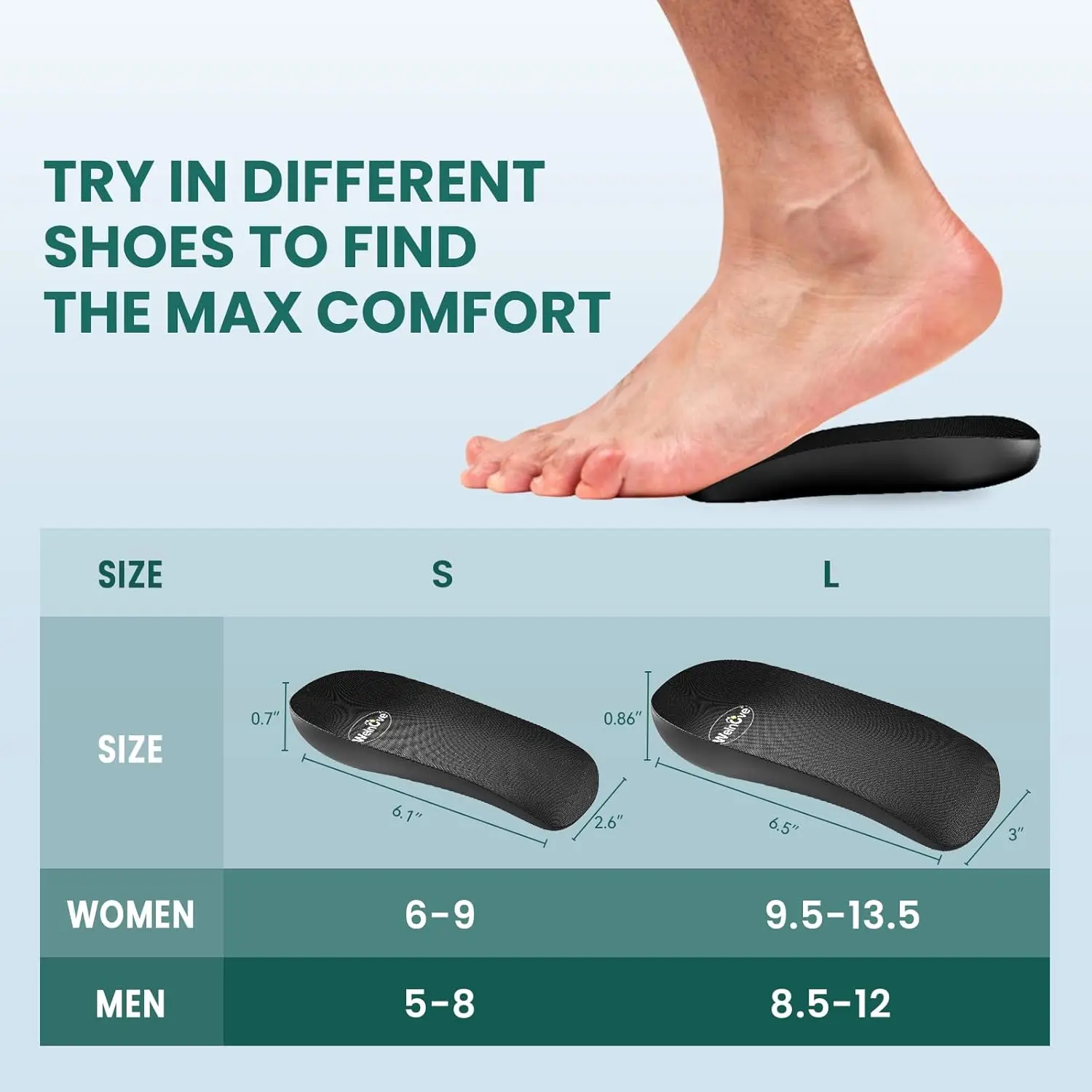 Sumifun-cojín de Gel para el talón, tazas, soporte para el arco del pie, alivia la fascitis Plantar, tendinitis de Aquiles, alivio del dolor, medias plantillas, 2 unids/par