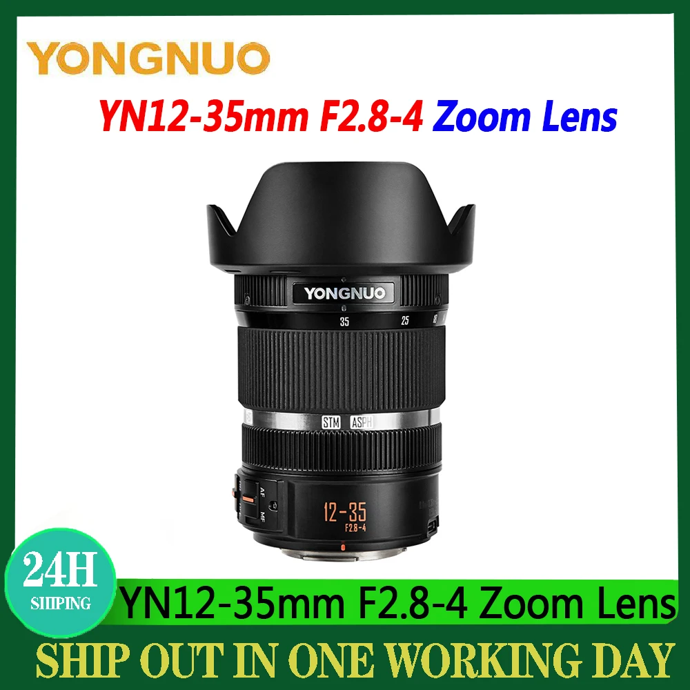 YongNuo YN12-35mm F2.8-4 Auto-Focus Internal Zoom Close Up Camera lens For M4/3 Mount Panasonic Olympus G95 GF9 GX9 Camera