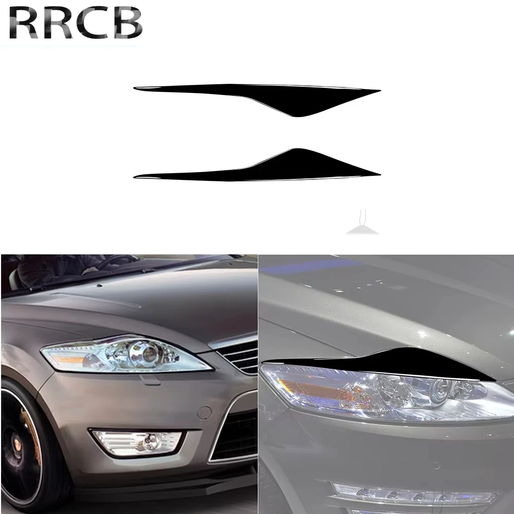 

For Ford Mondeo Mk4 2007-2013 Car Headlight Eyebrows Eyelid Lids Exterior Accessories Piano Black Cover Tuning Stickers Trim