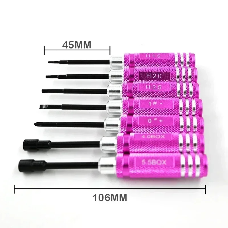 7 pçs hex chave de fenda ferramentas porca chave kit para wltoys trxs axial rc helicóptero carro aeronave fpv drone