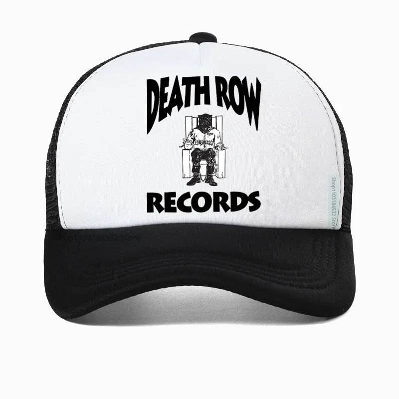 

Funny Golf hat Men new Death Row Records White Logo Baseball Cap women summer fashion Adjustable Mesh Breathable Snapback Hat