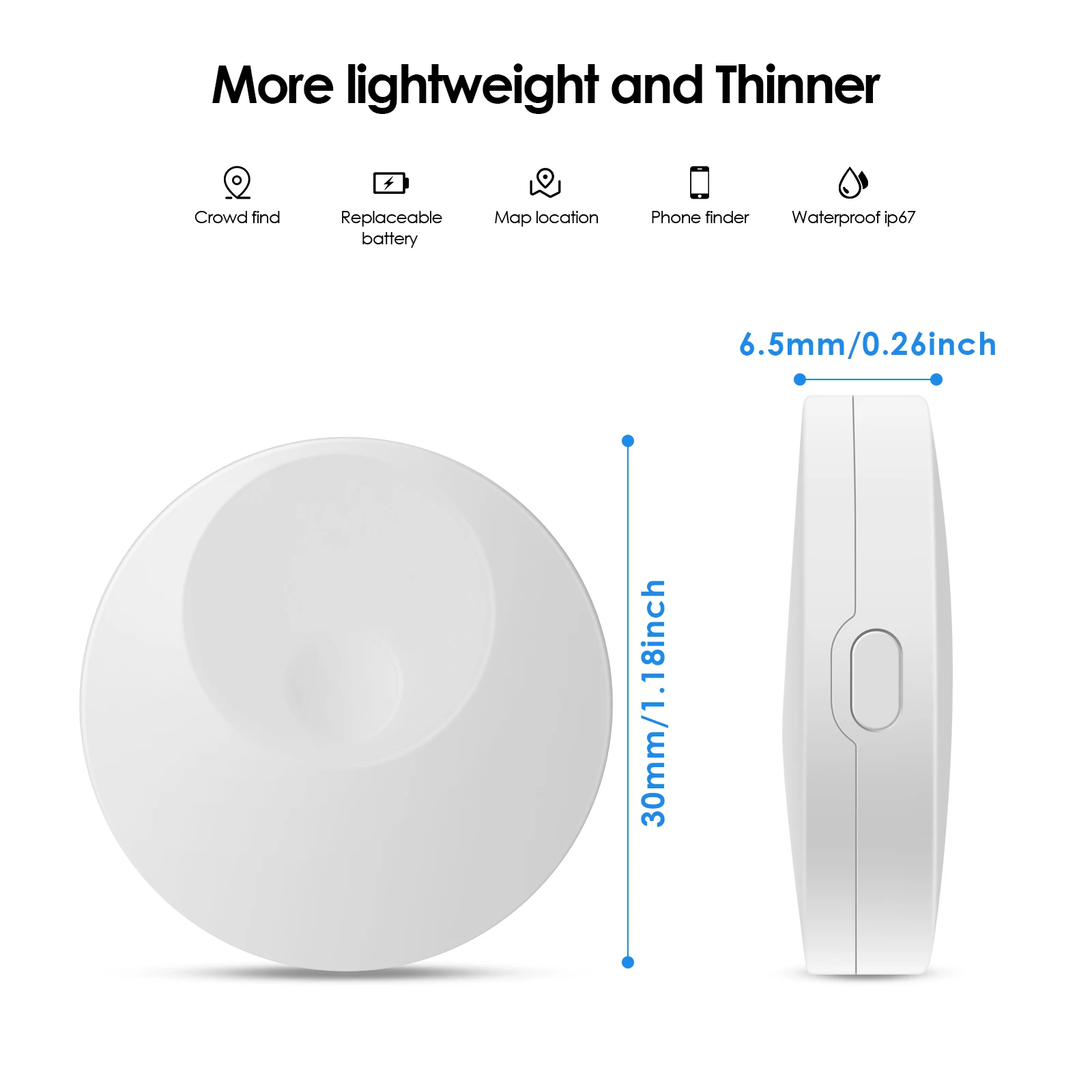 

Smart GPS Tracker Mini Tag for Apple Find My APP, ITag Anti Lost Portable Intelligent Locator