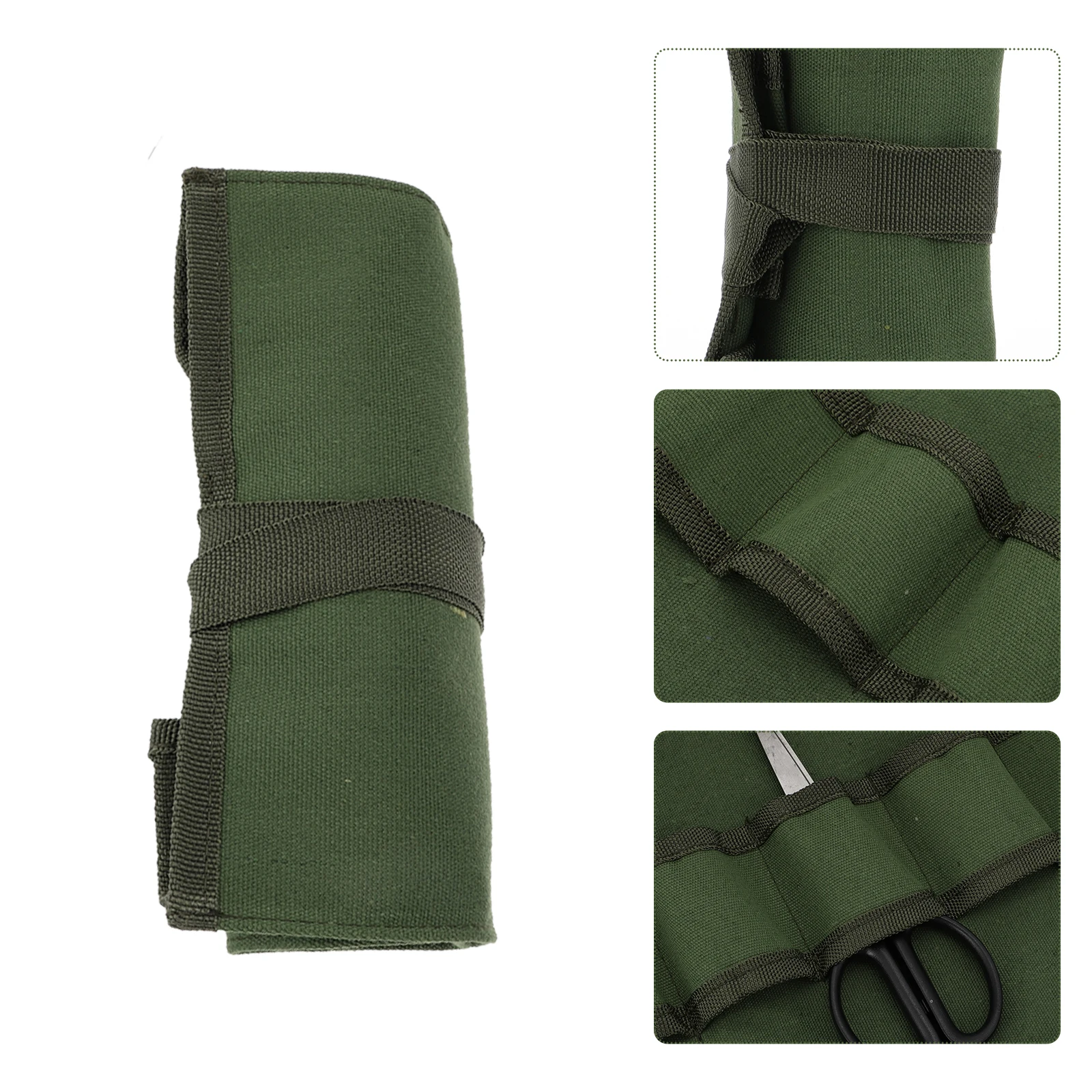 

Canvas Tool Roll Storage Roll Bag Bag Waterproof Outdoor Camping Travel Kit Foldable ganizer Portable Sewing Planting