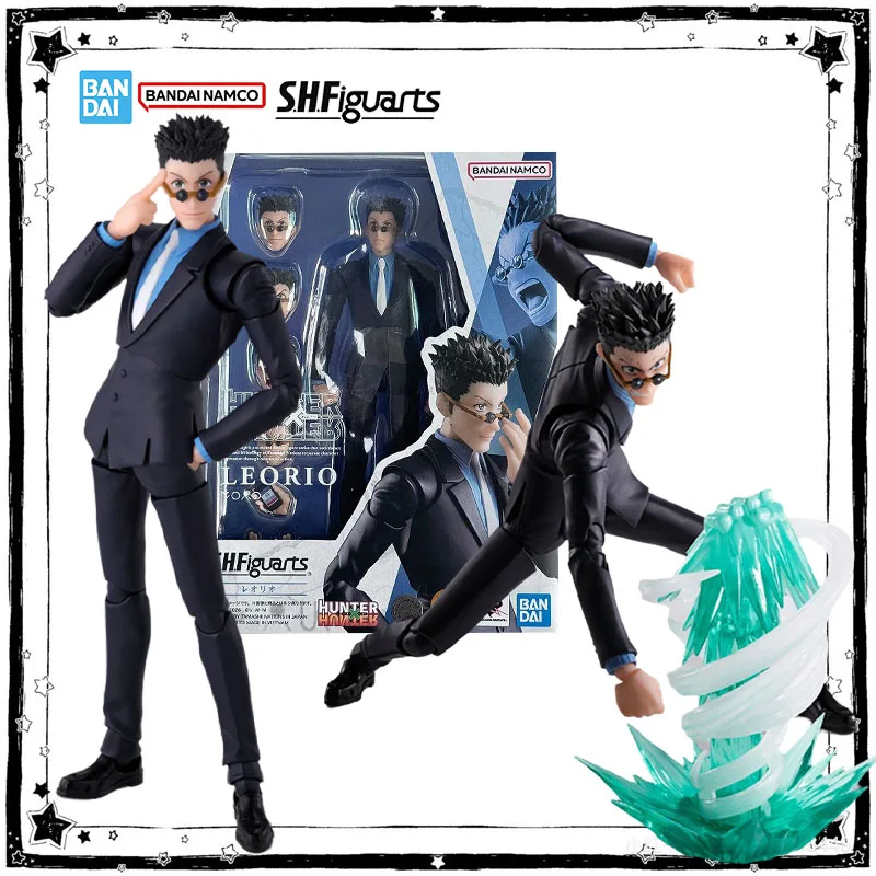 

In Stock Bandai SHF Leorio Genuine Hunter X Hunter Anime Action Figure High Poseability Collection Finished Model Boy Toys Gifts