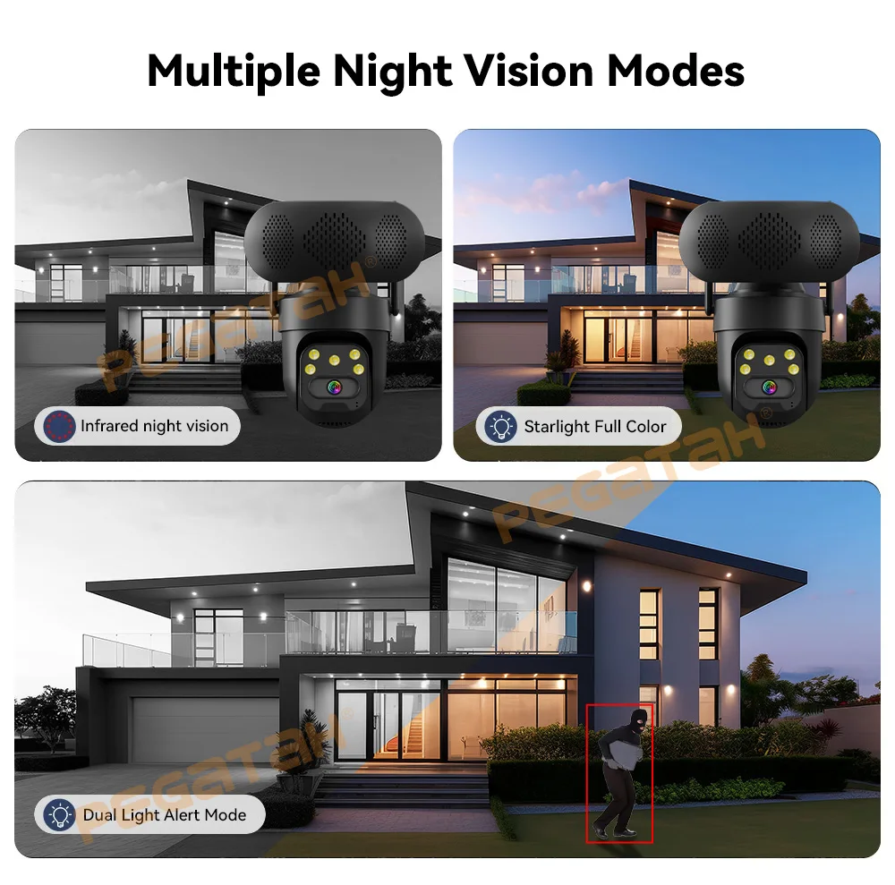 Bluetooth Speaker PTZ Camera 8MP Wifi IP Outdoor 4MP Color Night Vision Human Auto Tracking Security Cameras Bluetooth Speaker