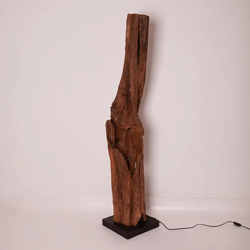 

Creative bedroom vertical lamps retro hotel decoration corner ambient lamp living room corner natural teak floor lamp