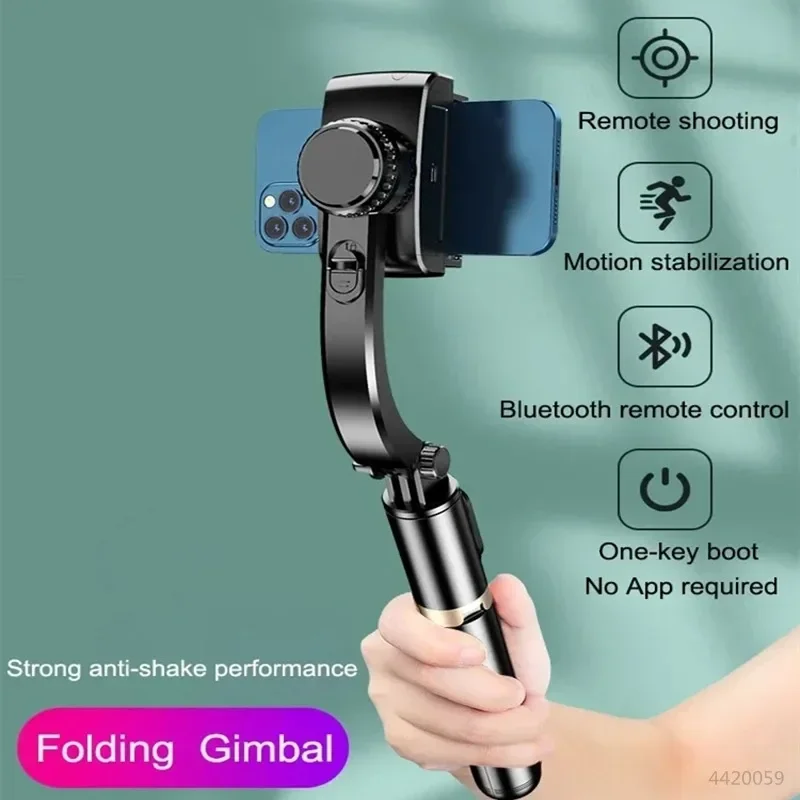 Roreta-Gimbal Stabilizer Selfie Stick, Dobrável, Tripé sem fio, Obturador Bluetooth, Monopé para IOS, Android, Novo, 2024