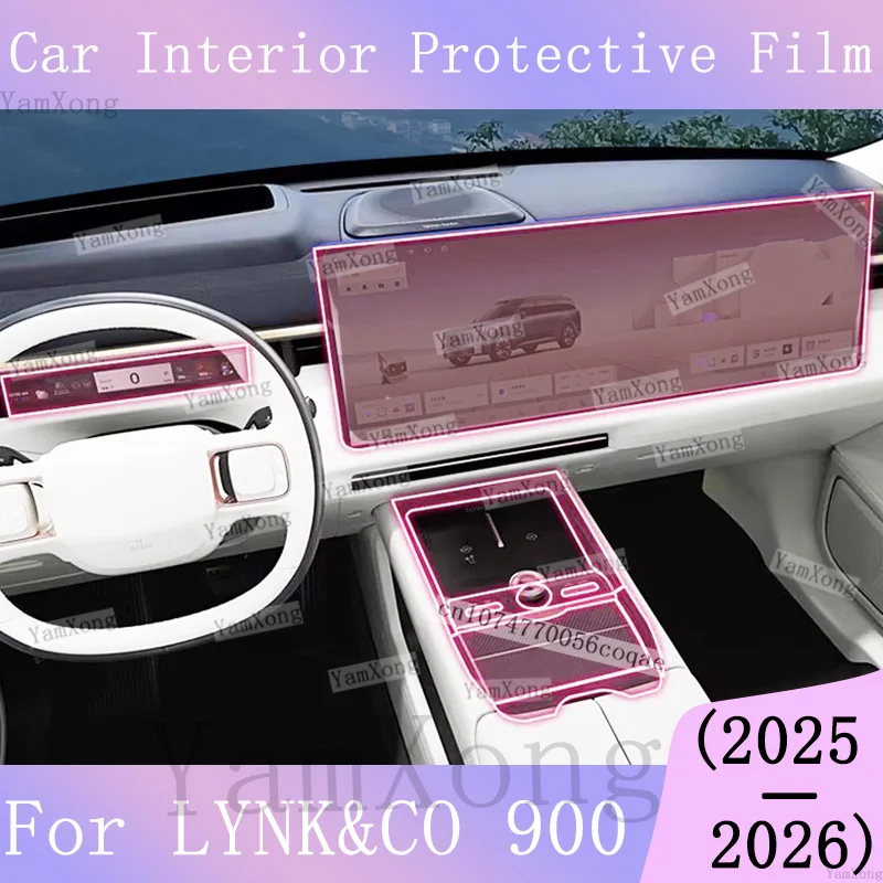 For LYNK&CO 900 interior Kit scratch Film Center Gear Panel Transparent Sticker TPU Navigation Dashboard screen Protection Film